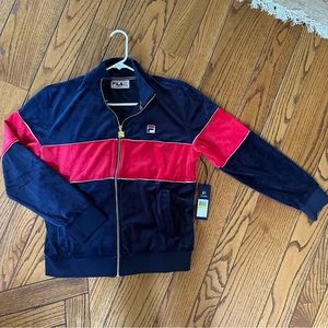 Fila Rocco Velour Velvet Track Zip Jacket Medium NWT